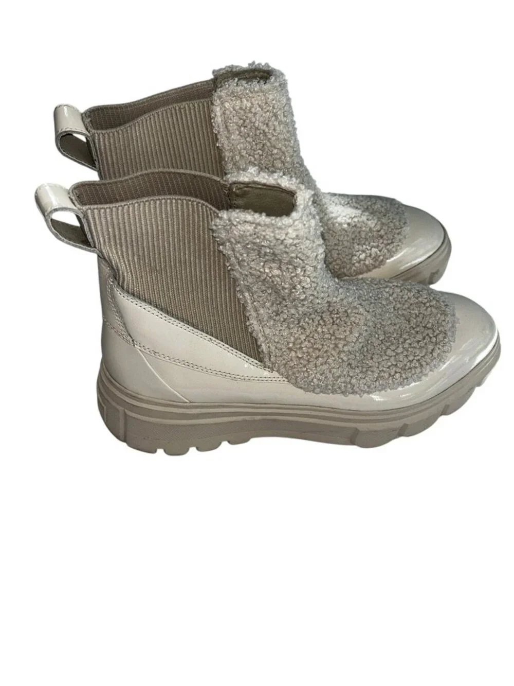sorel white rubber sherpa sheepskin platform boots 11